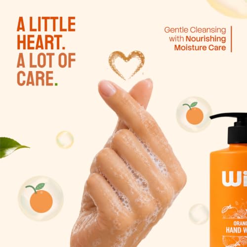 Image of Wiz Orange Liquid Hand Wash - 500ml with Pump Dispenser | Gentle Hand Cleanser for Daily Use | Refreshing Fragrance | Handwash Bottle for Kitchen & Bathroom