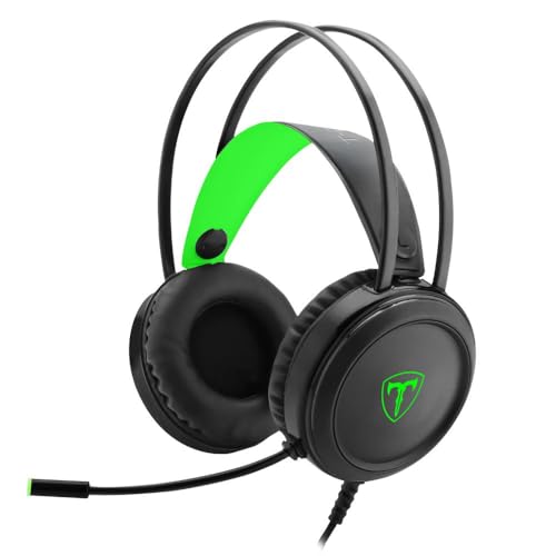 T-DAGGER Headset T-Dagger Ural Preto e Verde com LED Verde T-RGH202