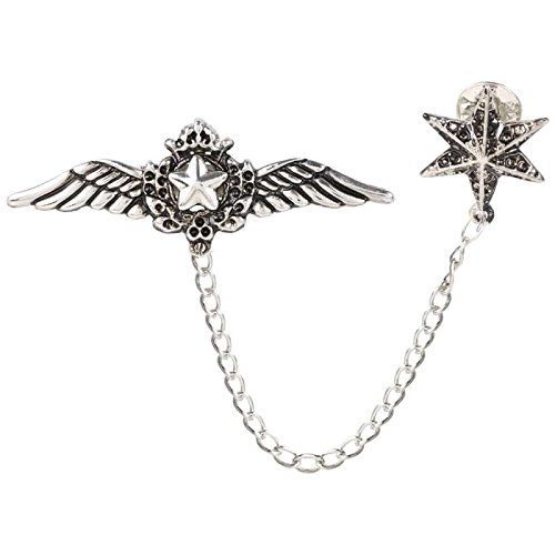 BROACHES FOR MEN WOMEN ON SUITS SHIRTS COAT BROOCHES BLAZERS MEDAL FORMAL SHERWANI WITH CHAIN WINGS STAR LAPEL PIN TIE TACK SAREE SILVER GOLDEN GOLD BLACK BLUE BROWN RED DIAMOND CRYSTALS FOR WEDDING PARTY IN A GIFT BOX TSHOSILCOLLARCHAIN966-image-6