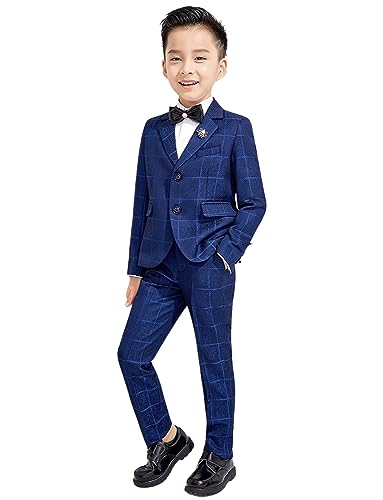 Costume carreaux garçon 3 pièces smoking de bal coupe premium et finitions tailleur