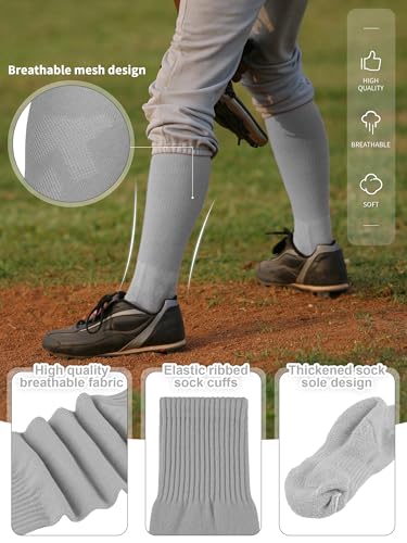 Image of Baseball Socks and Belt Set Cotton Youth Softball Socks for Boys Girls