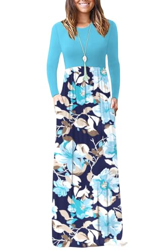 Image of AUSELILY Women's Classic Long Sleeve Dress Loose Plain Long Casual Maxi Dresses with Pockets 2026