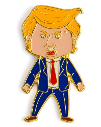 Happy Trump Pin I Will Never be Satisfied Until We Make America Great AgainHappy Trump Lapel Pin Turmp Pin Designed in US (The Only Official Genuine Version)