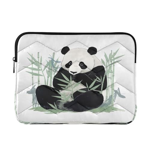 Funda para portátil Panda Eats Bamboo 13-14 pulgadas miniatura 1