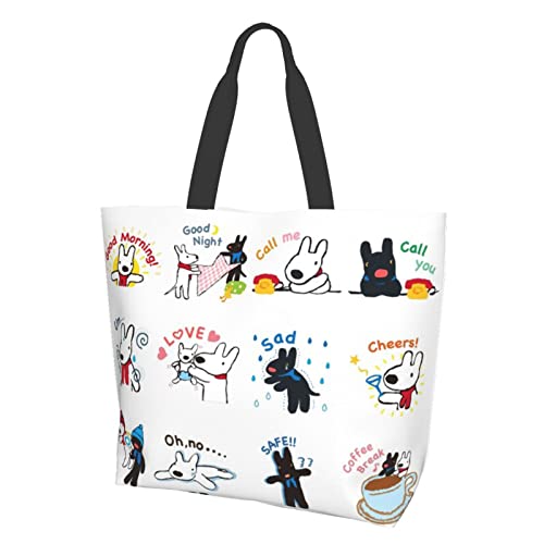 リサとガスパール グッズ エコバッグ 肩掛け お買い物バッグ 洗える コンパクト 肩掛け お買い物バッグ 携帯便利軽量 通勤 旅行 通学