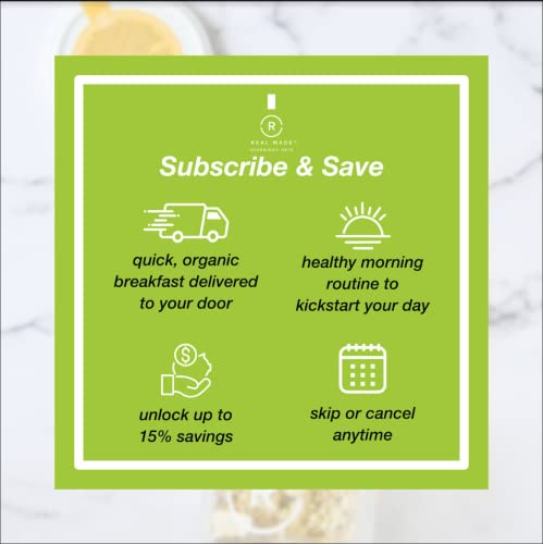 Real Made Organic Overnight Oats Variety Pack, 10 Meals 2.12Oz Packets, Apple Coconut And Mulberry Chia, No Added Sugar, Vegan, Gluten Free Ingredients, Great Source Of Fiber #TOP1