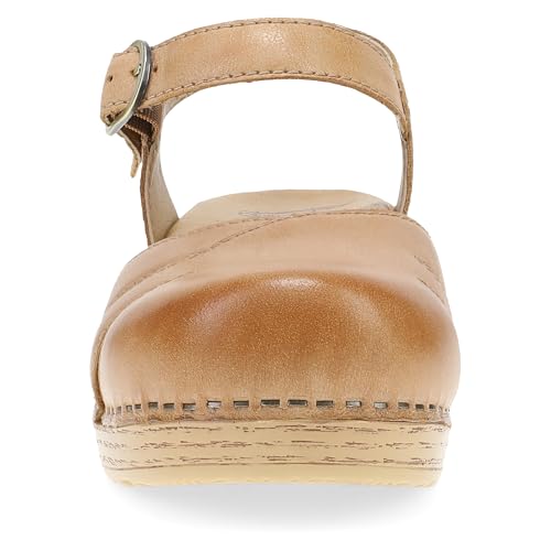 Image of Dansko Margreta Women's Mary Jane Clog - Leather Upper with Cutout Details, Adjustable Strap and Padded Footbed
