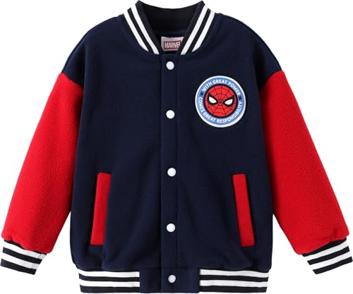 Disney Marvel Spider Man Toy Story Cars Jacket Lightweight Bomber Varsity Coat Snap Button Front Cardigan Sweatshirts 2-13 Y