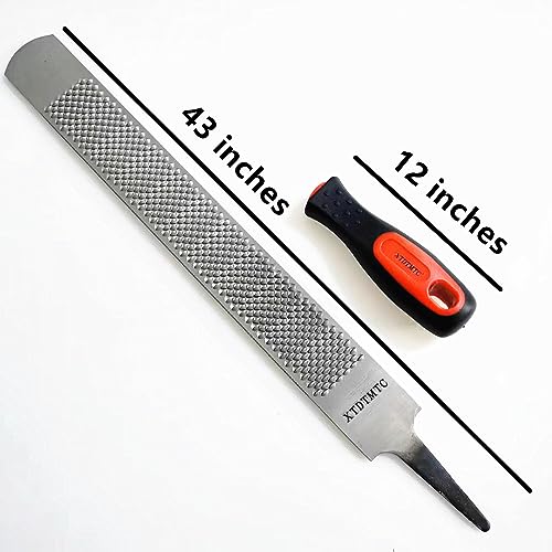 Image of Farrier Rasp File Double Sided Horseshoe File, Farrier Hoof Rasp Hoof File with Rubber Handle, Horse and Pig Hooves, Improved Precision Edge 14 inches (Approximately 35.5 Centimeters)