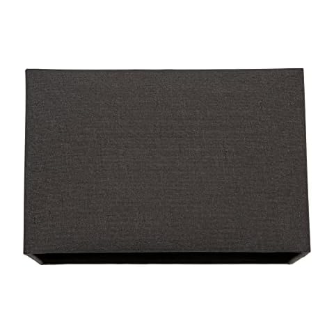 Moderner und eleganter rechteckiger Lampenschirm aus schwarzem Leinenstoff Cover