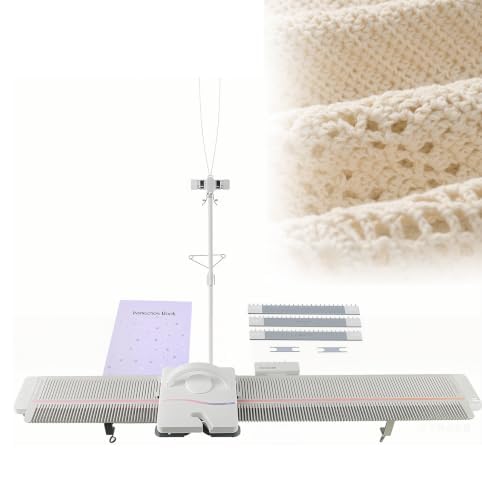 LK150 Strickmaschine, 6,5 mm, mittlere Stärke, 150 Stiche | Kunststoff-Haushalts-Strickmaschine mit Zubehör, Haushaltsnähwerkzeug-Set