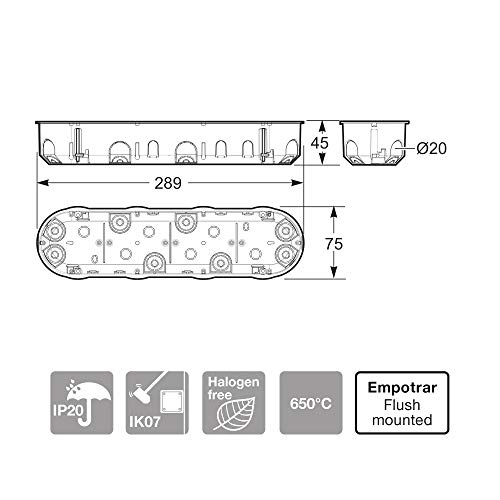 FAMATEL - Einbaudose für Mechanik | Vierfach | 67x45 mm | Orange