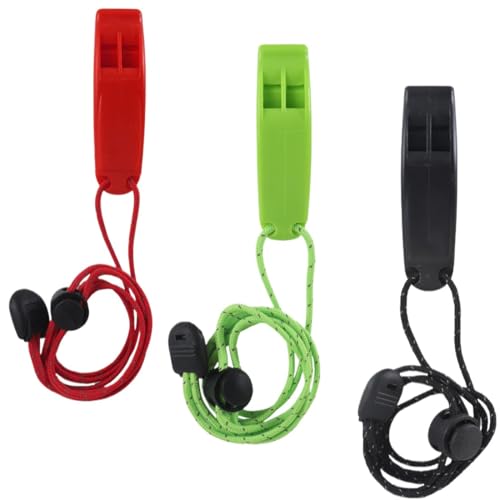 3 Pièces Sifflet de Survie, Sifflet d'urgence flottant super puissant avec cordon, idéal pour le bateau, la natation, le kayak, la survie dans l'eau, la randonnée, le camping, l'escalade