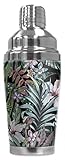 Mugzie 20 Ounce Stainless Steel Cocktail Shaker/Martini Shaker with Wetsuit Cover - Tropical Flowers