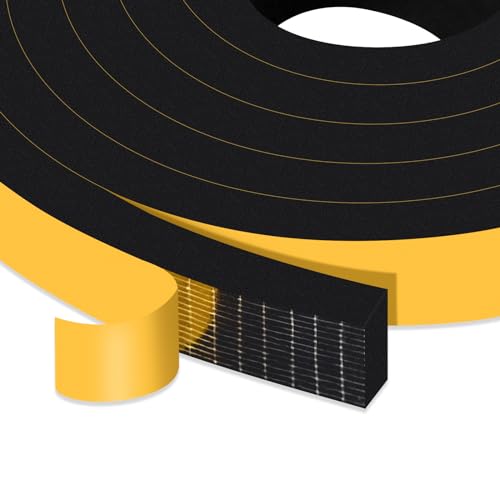YIMIKI Self Adhesive Foam Tape 20mm(W) x 10mm(T), Closed Cell Home Window Seal Door Insulation Weather Stripping SoundProof Foam Seal Strip, 2 Rolls, Total 4M Long