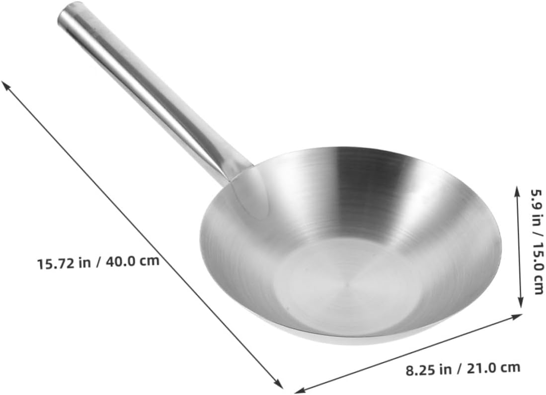 GARVALON Stainless Steel Soup Ladle with Long Handle 21cm Metal Water Ladle Spoon for Serving and Cooking Kitchen Use