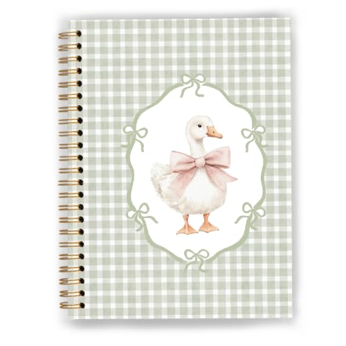 GDJIEGBC Coquette Pink Bow Goose Notebook 5.5x8.3in