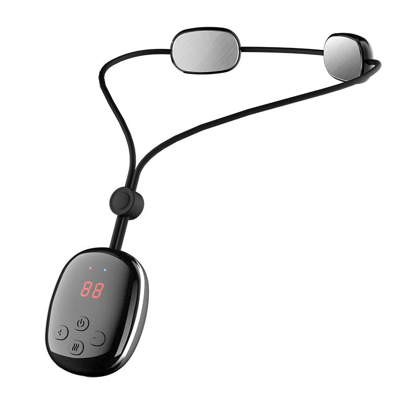 Azonee Neck Massager Pendant, Electric Pulse Neck Massager with Heat, Cordless Smart Shoulder Massager for Pain Relief & Relaxation, Portable for Travel, Office, & Home Use (Adjustable Modes)