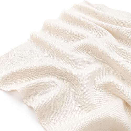Image of M Fabrics 3 Meters Cream Aida Matty Fabric 8 Count 34 Inch Width | Cotton Cross Stitch Embroidery Cloth Soft Needlework Fabric for Cushion Covers Table Covers Craft Sewing - 3 Meters Cream