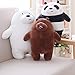 yqs 3pcs 27cm Kawaii We Bare Bears Peluche Cartoon Bear Orso Farcito Grigio Grigio Orso Bianco Panda Doll Bambini Amore Regalo di Compleanno