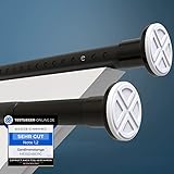 MEISENBERG Rostfreie Gardinenstange ohne Bohren 360-410cm, Ø32mm Matt Schwarz Multifunktionale Vorhangstange zum Einklemmen - Ausziehbare Teleskopstange, Klemmstange…