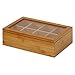 Oceanstar - TB1323 Oceanstar Bamboo Tea Box, 12 Inch, Natural