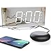 Spiegel Digital Wecker mit Vibration, Großes 8.7'' Display Laut Wecker für Tiefschläfer, Multifunktions Vibrationswecker mit Snooze Doppelwecker, USB Anschluss, Einstellbare Helligkeit und Lautstärke