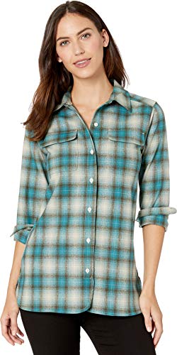 Pendleton Women's Board Shirt, Turquoise/Green Ombre, XX-Small