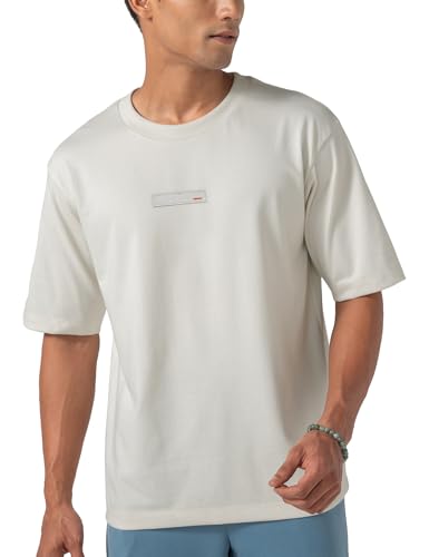 Image of DAMENSCH Statement Solid Oversized T Shirt for Men, Heavyweight, Anti-Pilling, Stylish, Relaxed Fit T Shirt for Men Cotton
