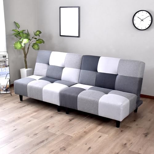 DORIS ドリス ソファーベッド 2人掛け 幅180 リクライニング パッチワークグレー ミリエラ2【18331】 [2]