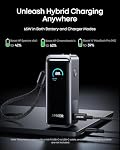 Anker Prime Power Bank, 9,600mAh Battery Pack with 65W Output, Lanyard Charging Cable, PD 3.0 and PPS, 30W Fast Recharging, Smart Display, Portable Charger for MacBook, iPhone 15 Series, Galaxy, iPad
