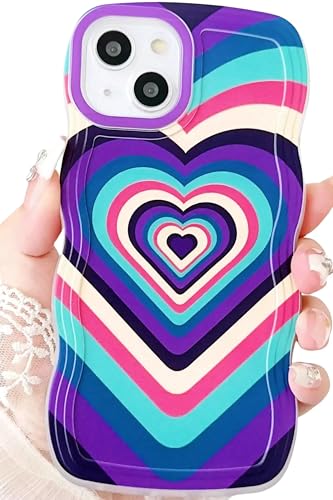 Coque iPhone 12 Pro antichoc souple avec motif cœur et bords ondulés protecteurs