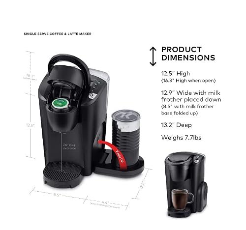 Pumpr K-Latte Single Serve K-Cup Coffee And Latte Maker, Black #TOP5