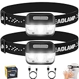 Chasinglee Headlamp Rechargeable, Super Bright LED Head Lamp, Waterproof Outdoors Headlight Flashlight, Adjustable headlamps for Adults and Kids,Cyclin 2pack