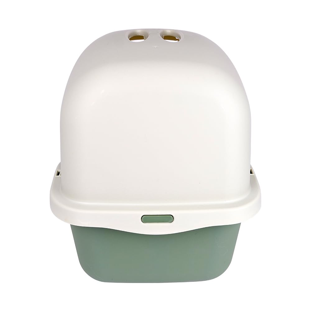 Scatola di sabbia per gatti con pala WC chiuso per animali domestici igienici e inodori per gatti con coperchio anti-perdite e privato 43 x 51 x 38 cm (verde)