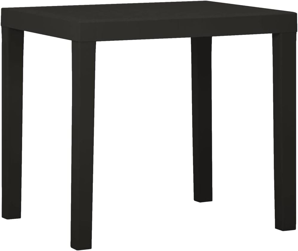 Patio Table,Outdoor Dining Table, Outdoor Coffee Table, Garden Table, Bistro Table,Rectangle Table,for Patio,Deck,Lawn,Garden,Backyard, Anthracite 31.1"x25.6"x28.3" Plastic
