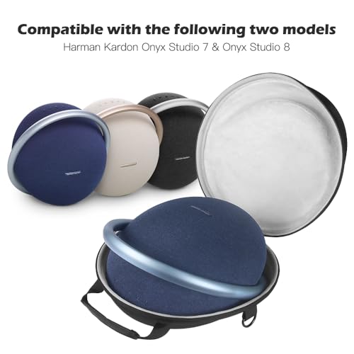 Seracle Hard Carrying Case Travel Bag Compatible with Harman Kardon Onyx Studio 8 Portable Bluetooth Speakers (Black)
