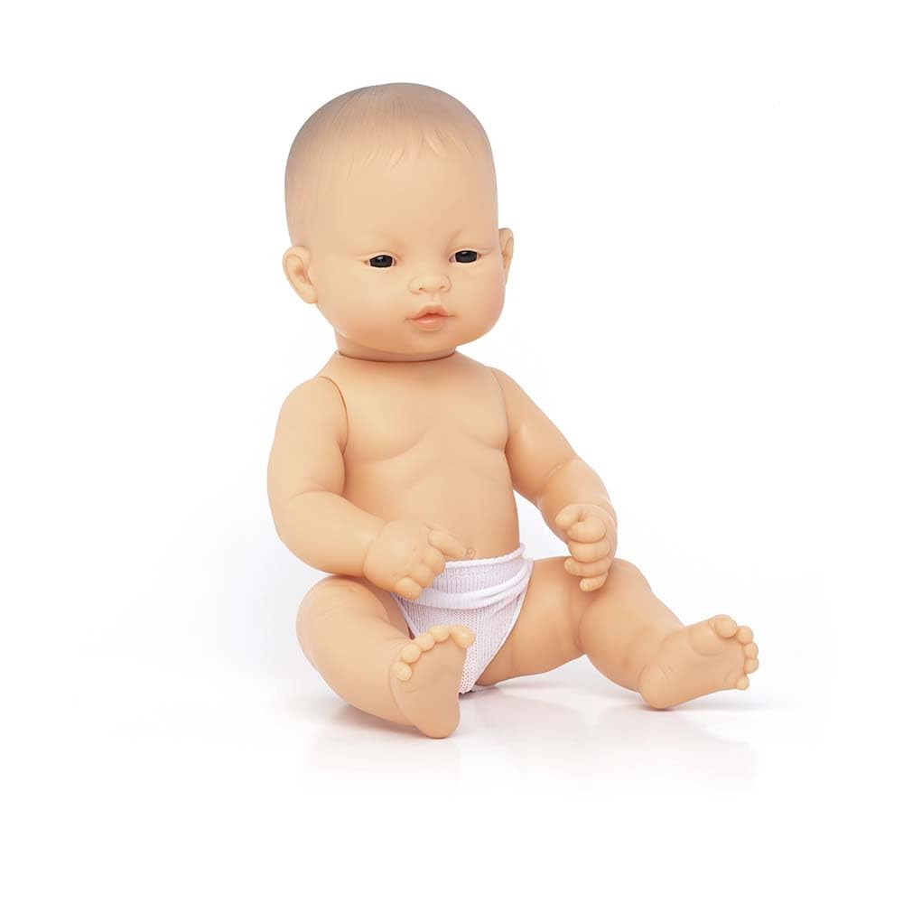 Miniland 31035 32 cm Asian Boy Doll Without Underwear