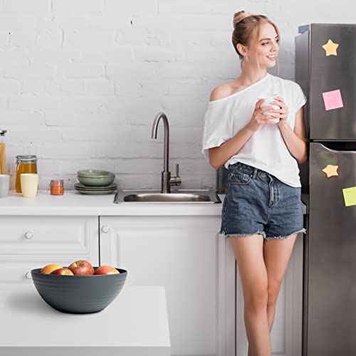 Hausfelder Set di 3 ciotole da 3,3 litri, ciotola da portata per snack, insalatiera plastica grande, infrangibile, ciotole per patatine, senza BPA, colore: antracite - immagine 5