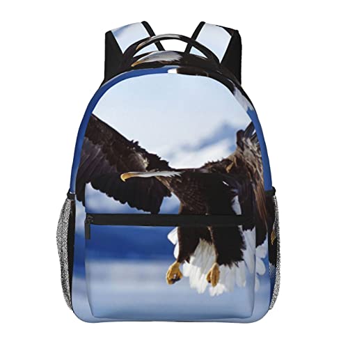 Sac d'école grande capacité Eagle confortable durable noir avec USB