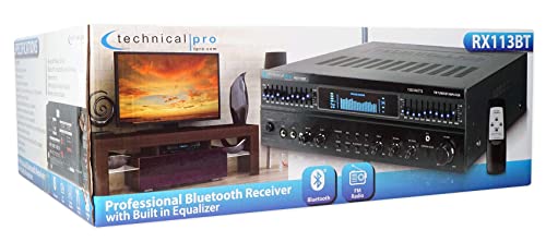 Technical Pro RX113BT 1500w Bluetooth Home Receiver Amplifier Amp w/ 10 Band EQ - Thumbnail 5