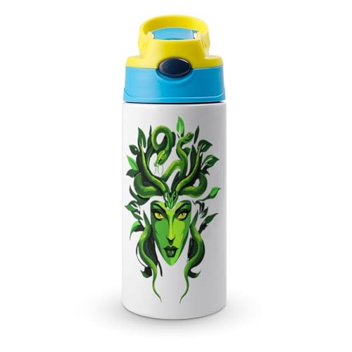 Medusa Greek Mythology Gothic Travel Water Bottle Sports Cup with Lid Stainless Steel Tumbler for Home Office