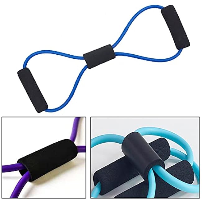 1 Pcs Resistance Bands 8 Figure Shaped Tension Rope Shoulder Elastic Band for Yoga Fitness Home Gym (Random Color)
