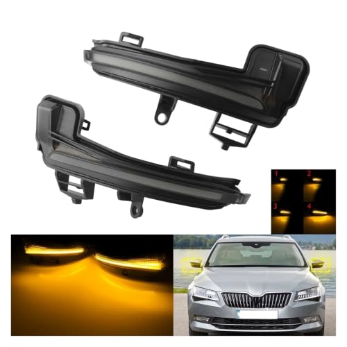 Indicateur de miroir d'aile LED dynamique anti angle mort pour Skoda 3V - 5