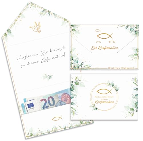 Happirra Geldgeschenk Konfirmation Verpackung, 2 Stück Geldgeschenk Konfirmationskarten Umschlag Grâ€¦ – Miniatur