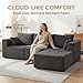 Furnihome 4-Seater Boneless Cloud Couch with Movable Chaise Ottoman, Modular Sleeper Couch with Chaise Lounge, Ultra Soft Corduroy Fabric, Deep Seat Sofa for Living Room, Black