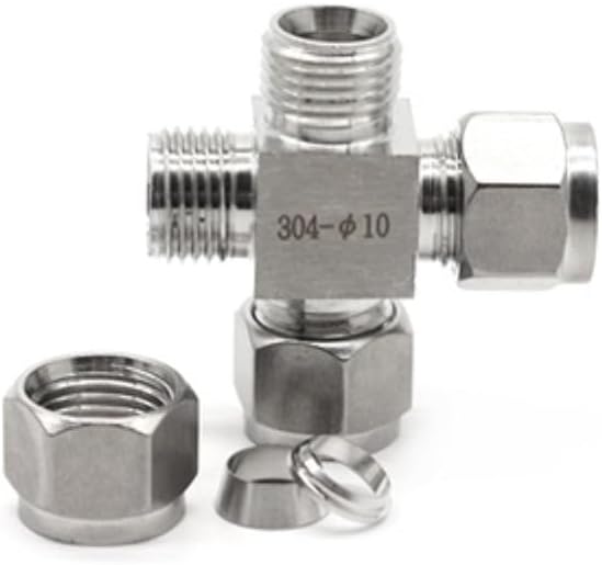 1PC SS 304 Compression Ferrule Pipe Fitting 6mm 8 10 12mm Conversion Adapter 1/4 1/2 Tube Stainless Steel Coupler Connector(4mm OD Tube)