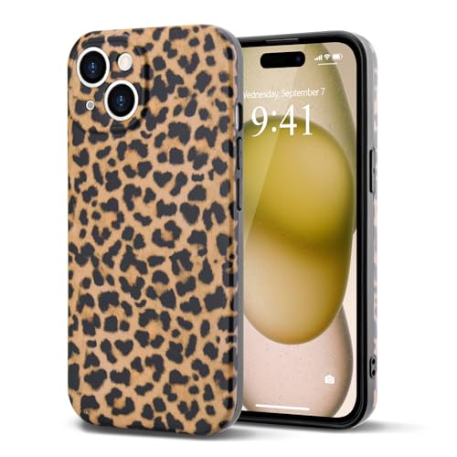 Teageo iPhone 14用 レオパードプリント ケース、 女の子 人気 クラシックな 豹柄 TPU シリコン 耐衝撃 保護 電話カバー iPhone 14 ケース 対応(ヴィンテージの豹柄)