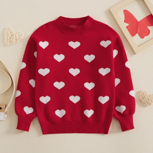 Mommy and Me Matching Valentines Sweaters Heart Print Long Sleeve Crew Neck Knitted Pullovers Knitwear2