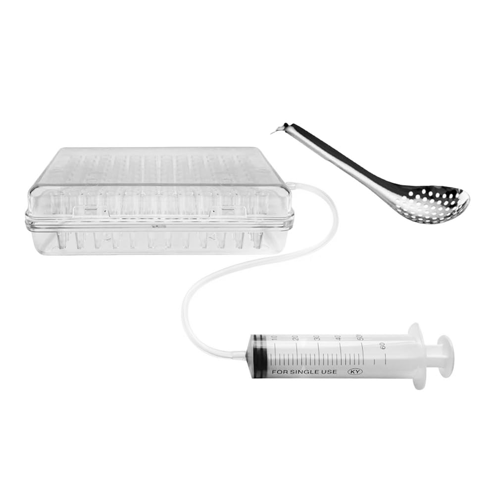 Kaviar-Maker-Set, kugelförmiger Kaviar-Spender, Sphärifikations-Tropfer, Rogensaucen-Spender, Sieb-Werkzeuge mit Löffel und Spritze